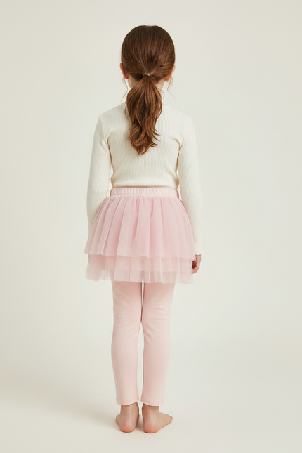 Pantalon Jupe Rose Tulle Intégré Confortable Fille - Coton - vue 2