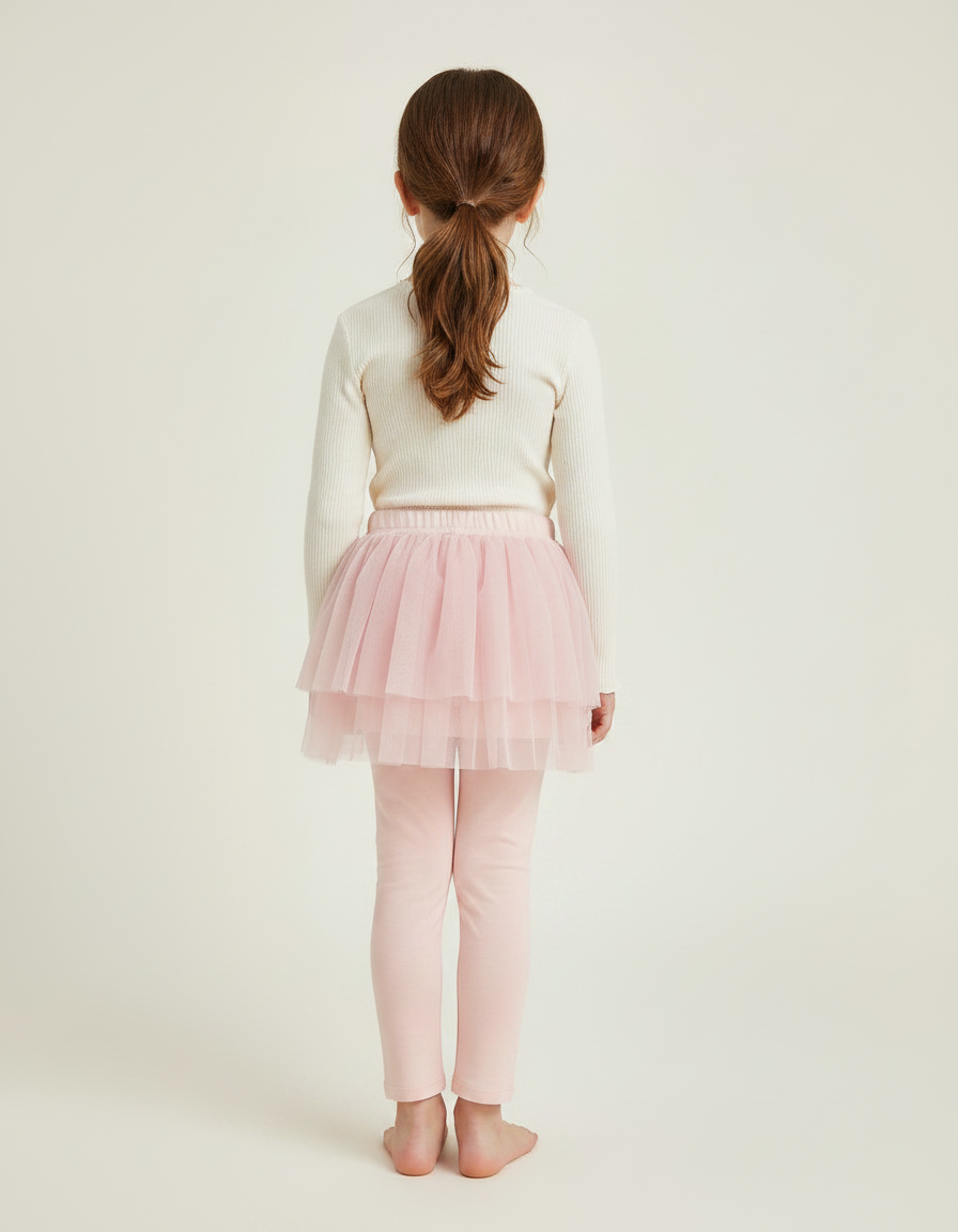 Pantalon Jupe Rose Tulle Intégré Confortable Fille - Coton - vue 2