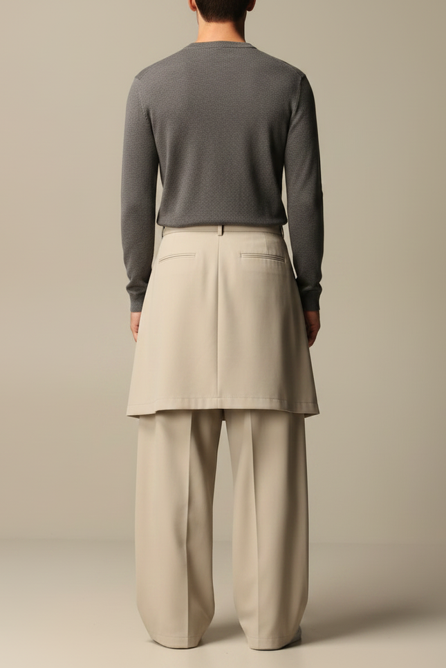 Pantalon Jupe E4c2 - Beige Gabardine - vue 2