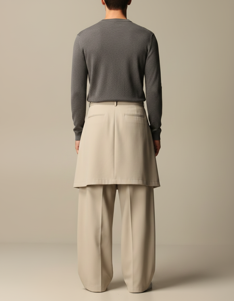 Pantalon Jupe E4c2 - Beige Gabardine - vue 2