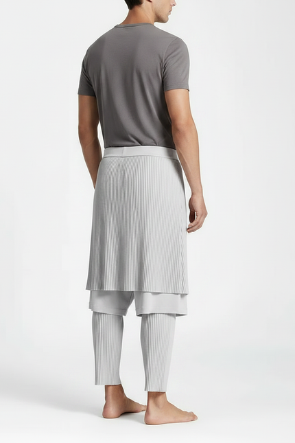 Ensemble Jupe Pantalon - Gris Maille - vue 2