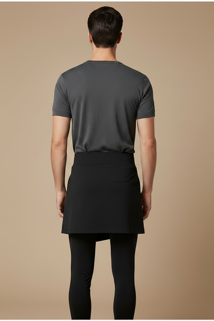 Pantalon Jupe Noir Asymétrique Sport Homme - Polyester - vue 2