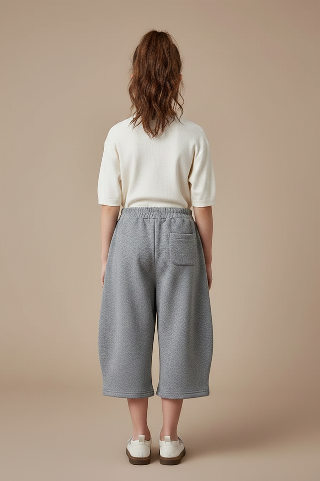 Pantalon Jupe Gris Ample Décontracté Polaire Épais - Molleton - vue 2