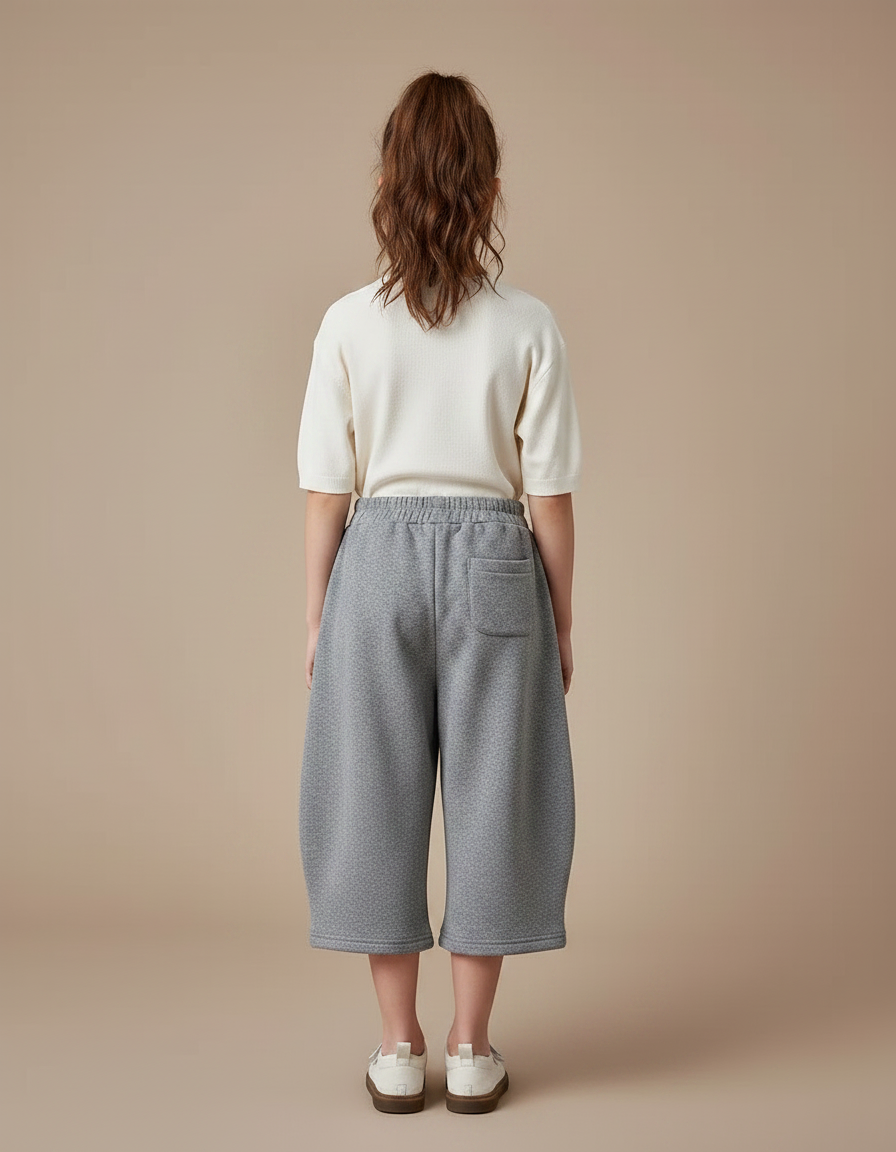 Pantalon Jupe Gris Ample Décontracté Polaire Épais - Molleton - vue 2
