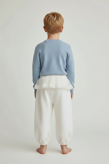 Pantalon Jupe Blanc Crème Élastiqué Ample Enfant - Molleton - vue 2