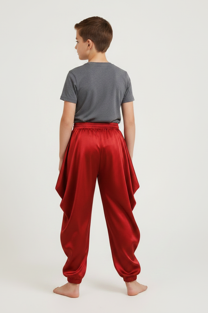 Pantalon Jupe Rouge Satiné Ample Bouffant Garçon - vue 2