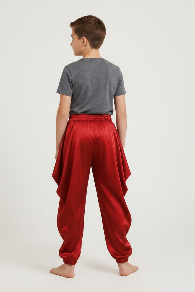 Pantalon Jupe Rouge Satiné Ample Bouffant Garçon - vue 2