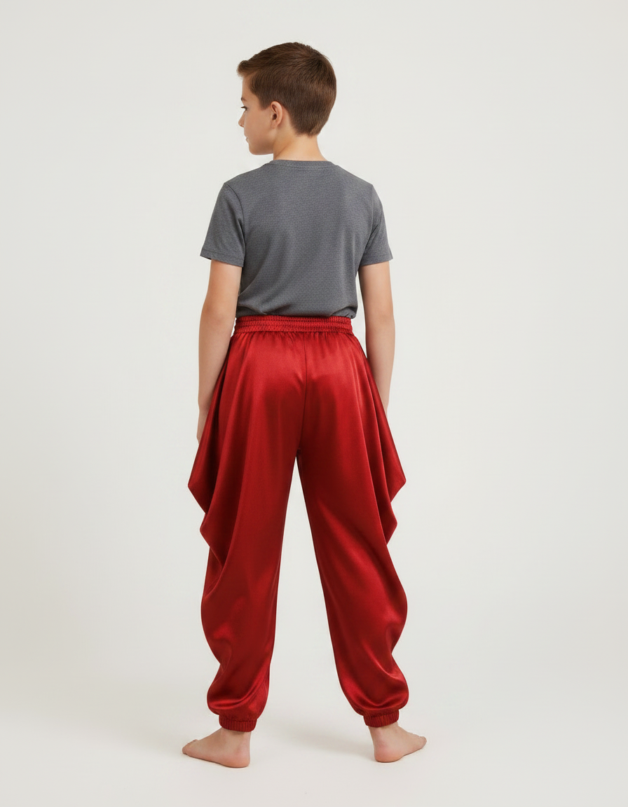Pantalon Jupe Rouge Satiné Ample Bouffant Garçon - vue 2