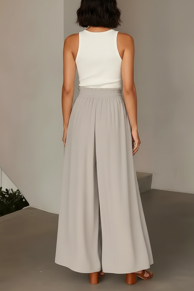 Pantalon Jupe-culotte Femme - Gris Viscose - vue 2