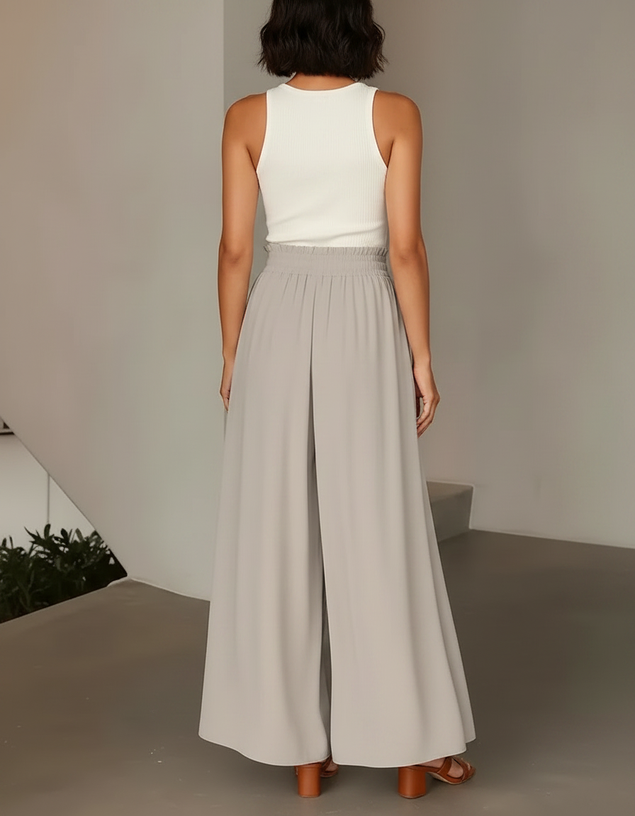 Pantalon Jupe-culotte Femme - Gris Viscose - vue 2