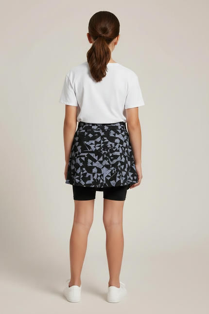 Pantalon Jupe Noir Motif Géométrique Confortable Enfant - Imprimé Maille - vue 2