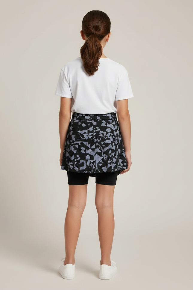 Pantalon Jupe Noir Motif Géométrique Confortable Enfant - Imprimé Maille - vue 2