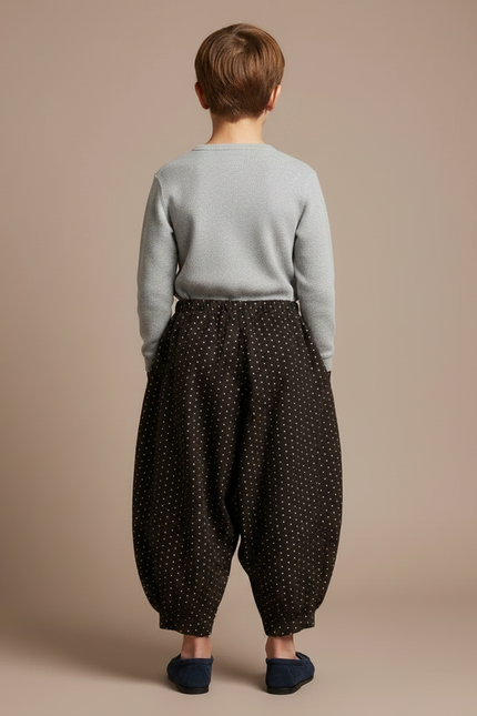Pantalon Jupe Marron Ample Polka Dots Garçon - Molleton - vue 2