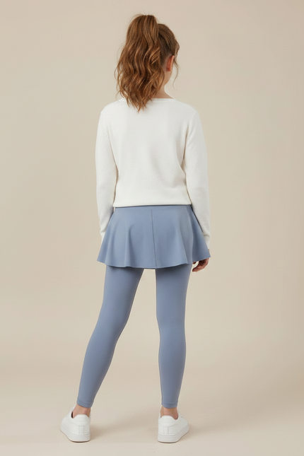 Pantalon Jupe Bleu Ciel Plissé Confortable Fille - Polyester - vue 2