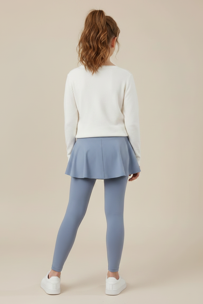 Pantalon Jupe Bleu Ciel Plissé Confortable Fille - Polyester - vue 2