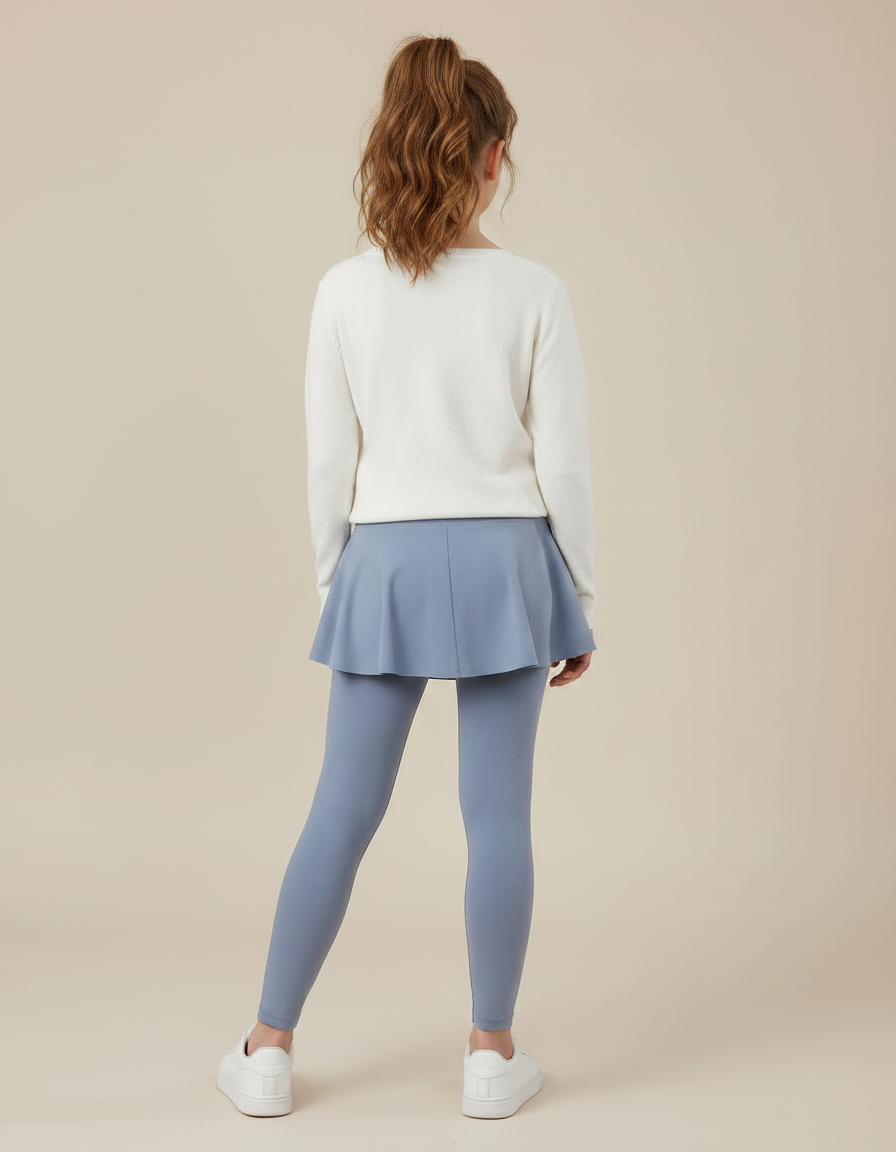 Pantalon Jupe Bleu Ciel Plissé Confortable Fille - Polyester - vue 2