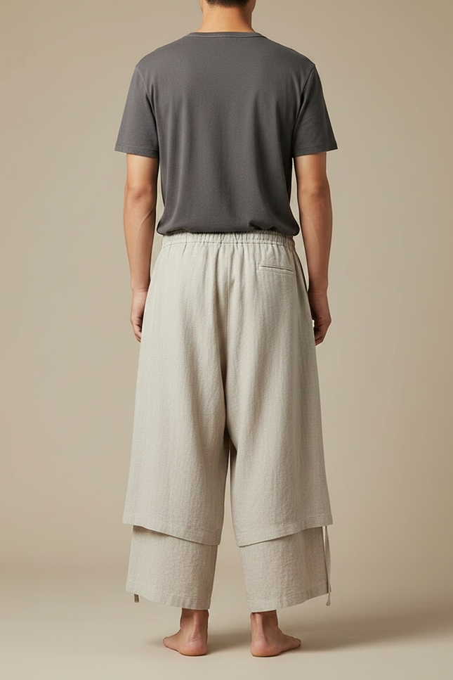 Pantalons Jupe - Beige Lin - vue 2
