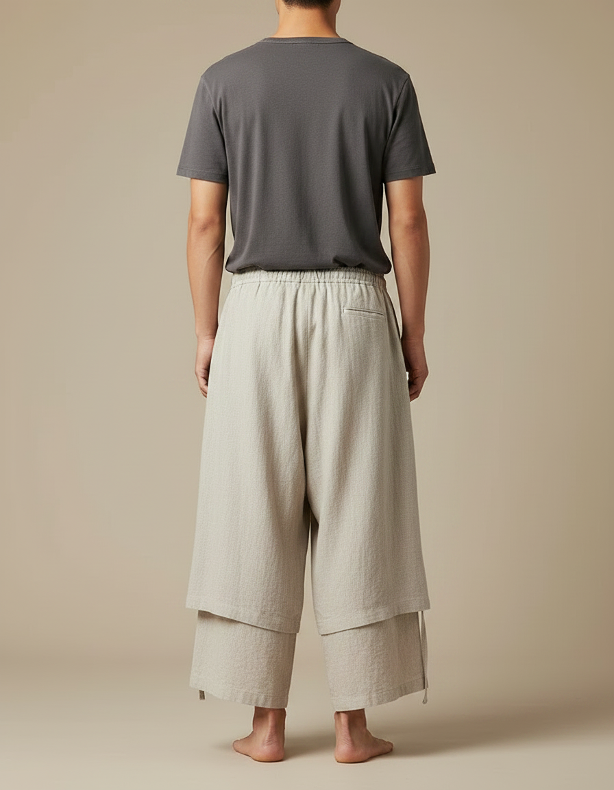 Pantalons Jupe - Beige Lin - vue 2