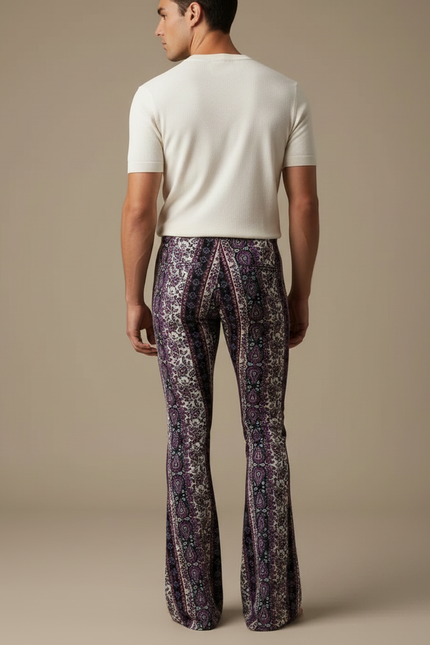 Pantalon Jupe Imprimé Paisley Évasé Fluide Décontracté - Multicolore Viscose - vue 2