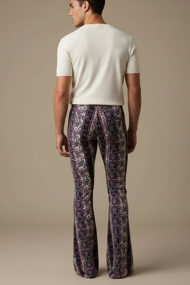 Pantalon Jupe Imprimé Paisley Évasé Fluide Décontracté - Multicolore Viscose - vue 2
