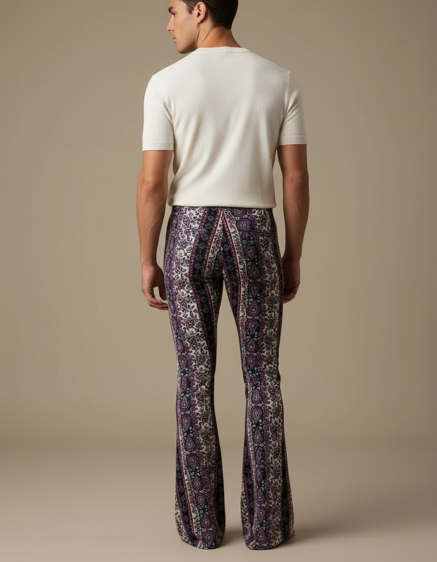 Pantalon Jupe Imprimé Paisley Évasé Fluide Décontracté - Multicolore Viscose - vue 2