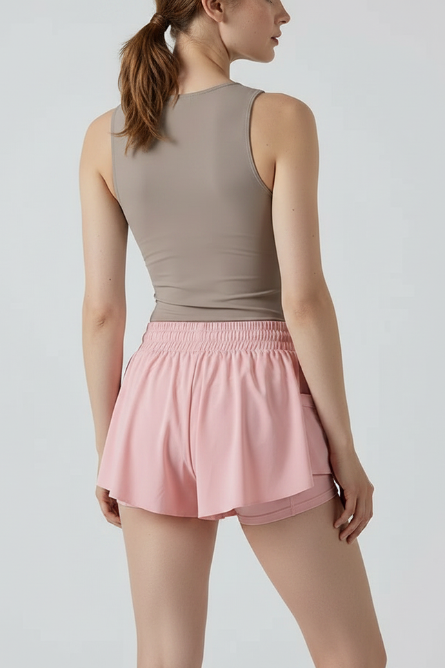 Pantalon Jupe Rose Fluide Sportif Intégré Femme - Polyester - vue 2