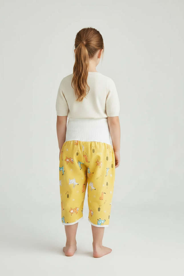 Pantalon Jupe Jaune Imprimé Animaux Bébé Confortable Coton - vue 2