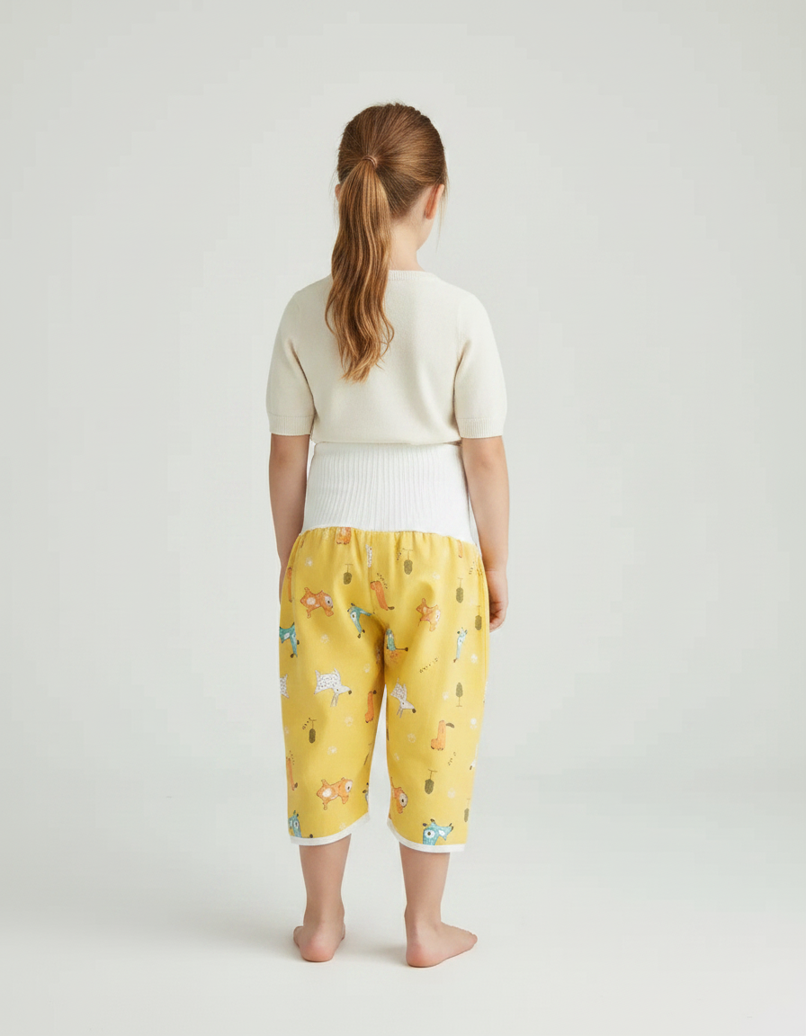 Pantalon Jupe Jaune Imprimé Animaux Bébé Confortable Coton - vue 2