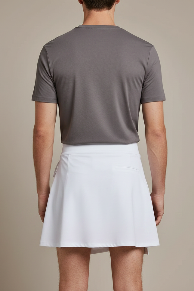 Pantalon Jupe Blanc Fluide Sport À Lacets - Polyester - vue 2