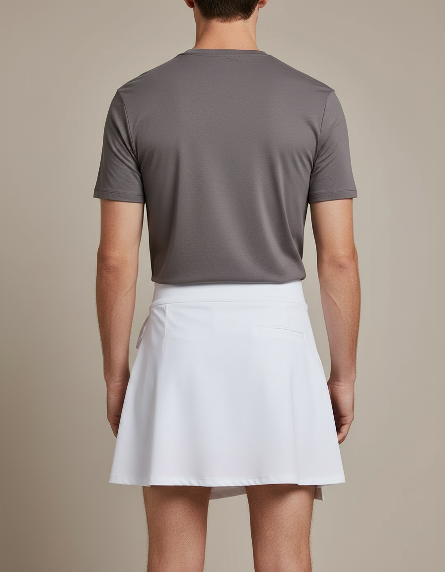 Pantalon Jupe Blanc Fluide Sport À Lacets - Polyester - vue 2