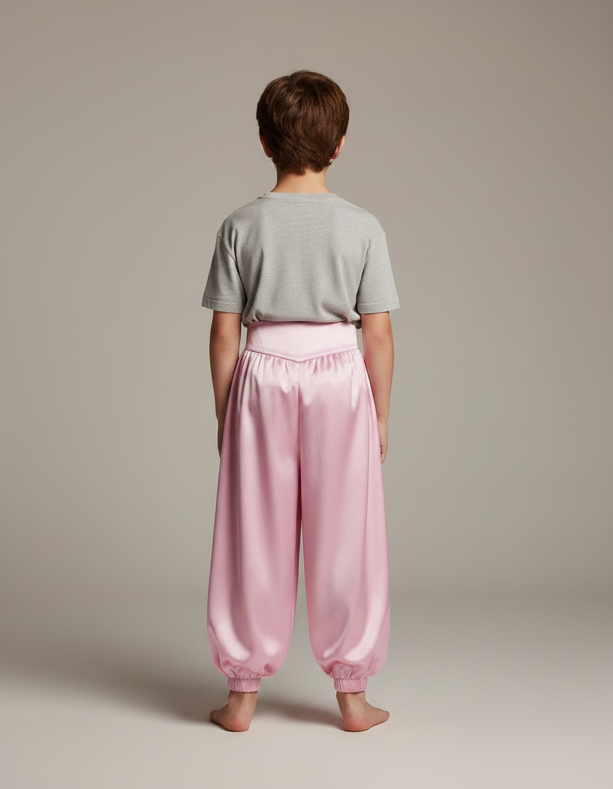 Pantalon Jupe Rose Satiné Drapé Ample Enfant - vue 2