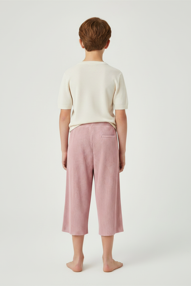 Pantalon Jupe Rose Plissé Ample Enfant Décontracté - Maille - vue 2