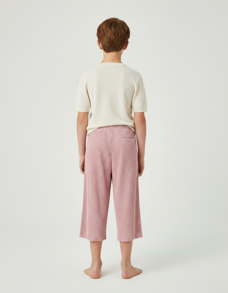 Pantalon Jupe Rose Plissé Ample Enfant Décontracté - Maille - vue 2