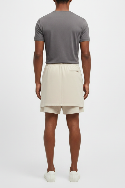 Pantalon Jupe Beige Court Décontracté Homme Moderne - Polyester - vue 2