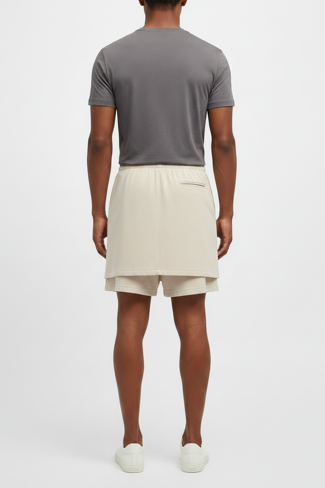 Pantalon Jupe Beige Court Décontracté Homme Moderne - Polyester - vue 2