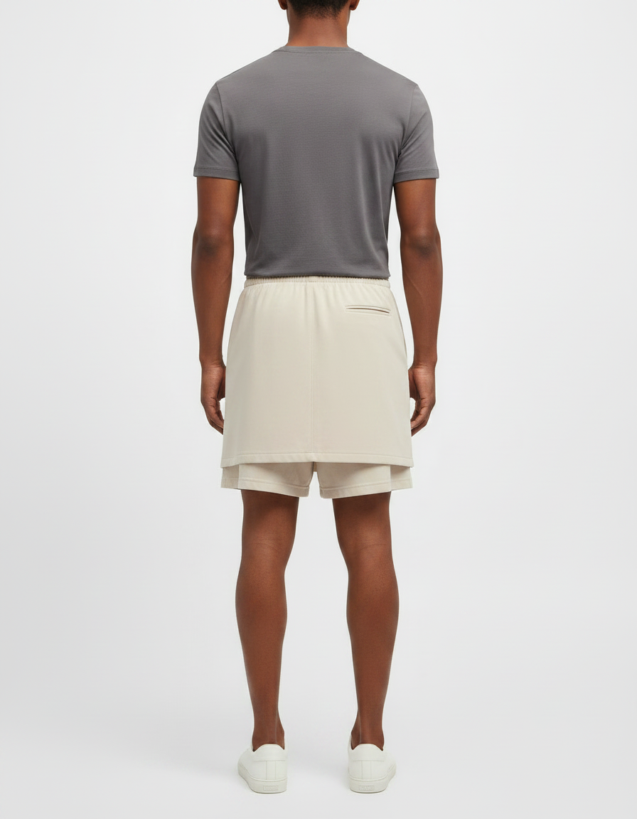 Pantalon Jupe Beige Court Décontracté Homme Moderne - Polyester - vue 2