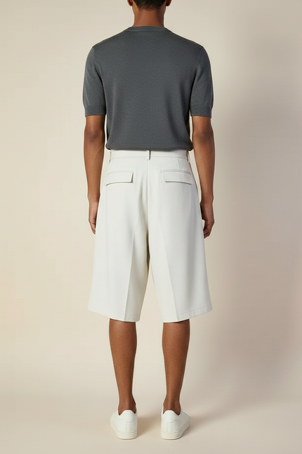 Pantalon Jupe Beige Plissé Ceinturé Ample Décontracté - Gabardine - vue 2