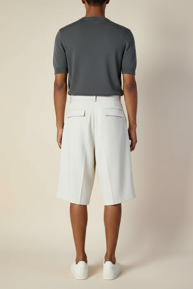 Pantalon Jupe Beige Plissé Ceinturé Ample Décontracté - Gabardine - vue 2
