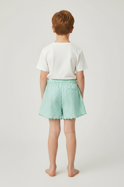 Pantalon Jupe Vert Vichy Scallop Garçon Décontracté - Coton - vue 2