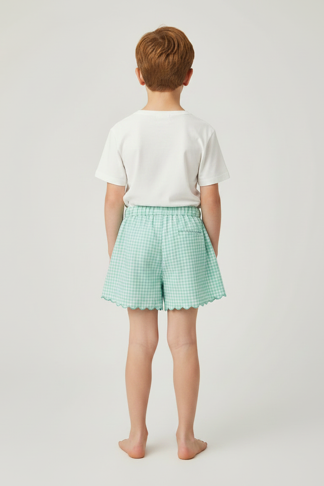 Pantalon Jupe Vert Vichy Scallop Garçon Décontracté - Coton - vue 2