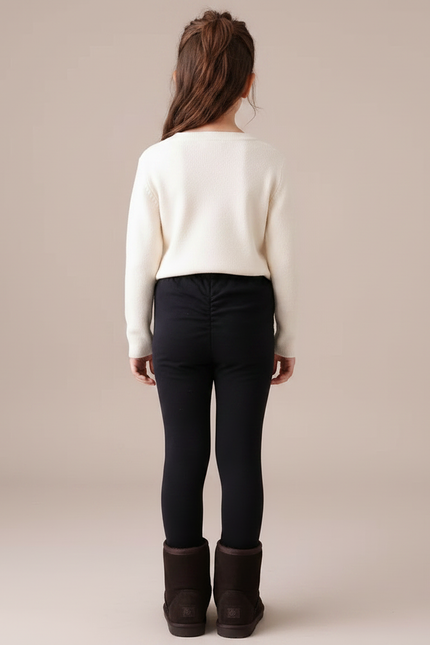 Pantalon Jupe Noir Superposé Perles Doux Fille - Molleton - vue 2