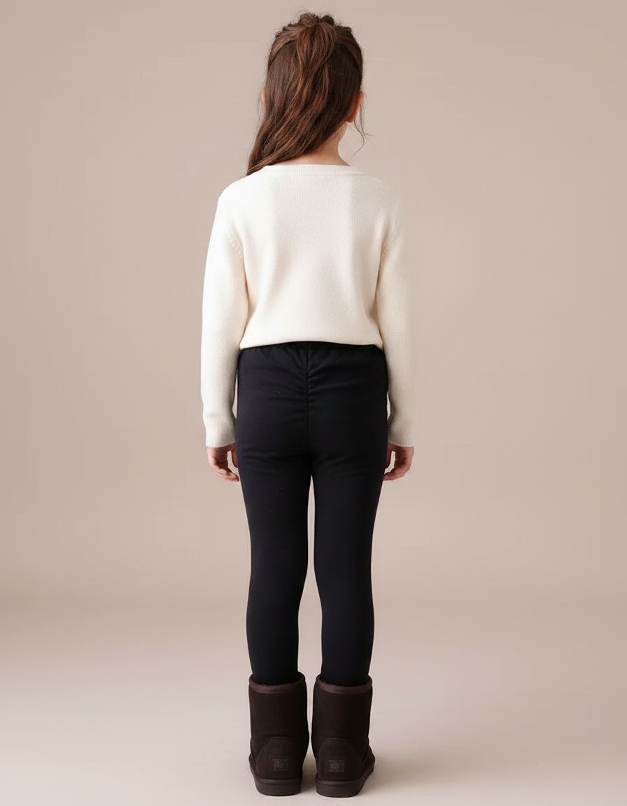 Pantalon Jupe Noir Superposé Perles Doux Fille - Molleton - vue 2