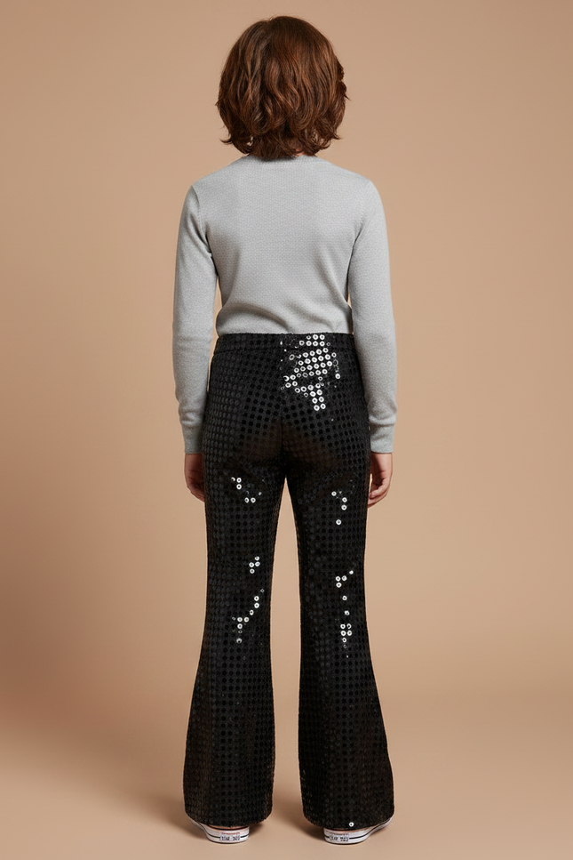Pantalon Jupe Noir Pailleté Évasé Enfant Scène - Maille - vue 2