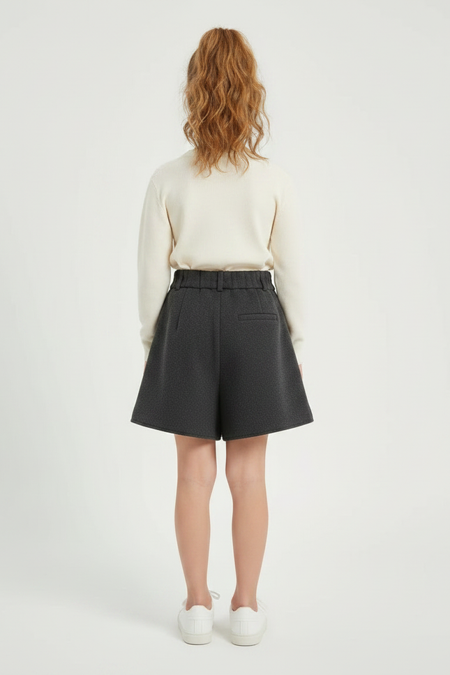 Pantalon Jupe Gris Laine Plissé Évasé Enfant - vue 2