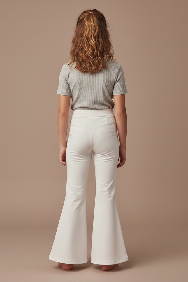 Pantalon Jupe Évasé Blanc Extensible Confortable Fille - Polyester - vue 2