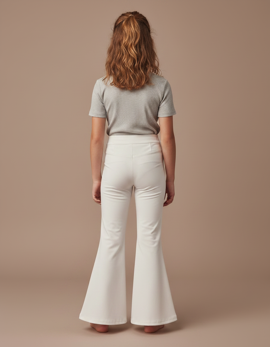 Pantalon Jupe Évasé Blanc Extensible Confortable Fille - Polyester - vue 2