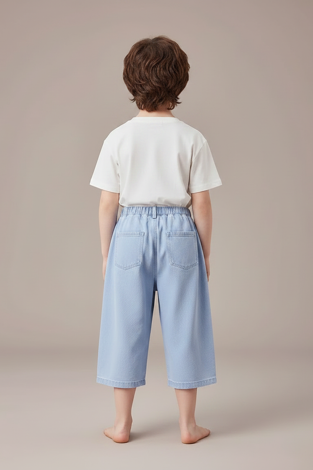 Pantalon Jupe Denim Bleu Ample Enfant Décontracté - Jean - vue 2