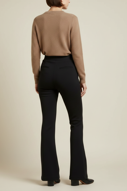 Pantalon Jupe Noir Évasé Élégant Moderne Femme - Maille - vue 2