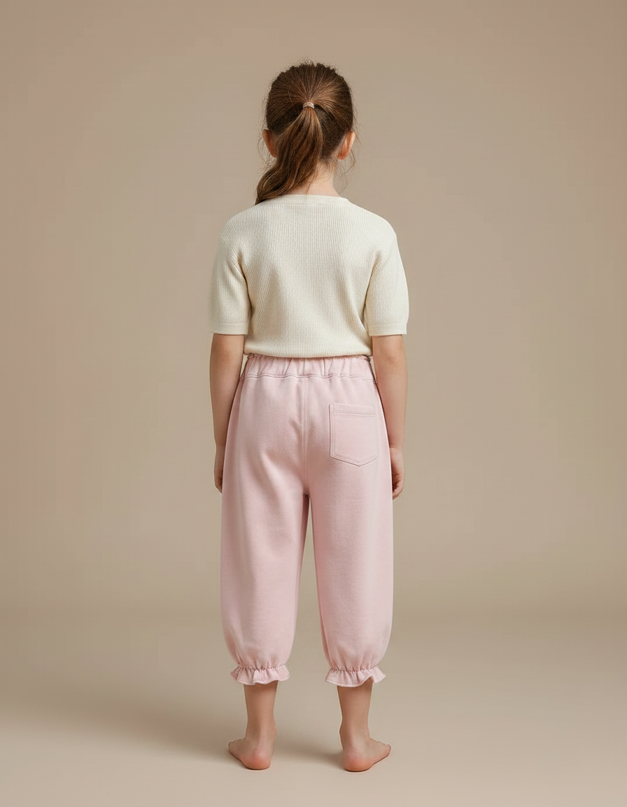 Pantalon Jupe Rose Volants Nœuds Décontracté Fille - Molleton - vue 2