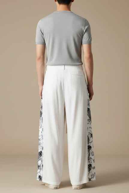 Pantalon Jupe Blanc Ample Koi Coton Homme - Viscose - vue 2